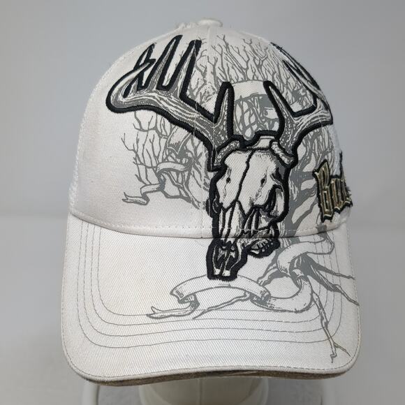 Buck Wear Strapback Trucker Hat White One Size Adjustable Embroidered Mesh Back - Picture 2 of 10